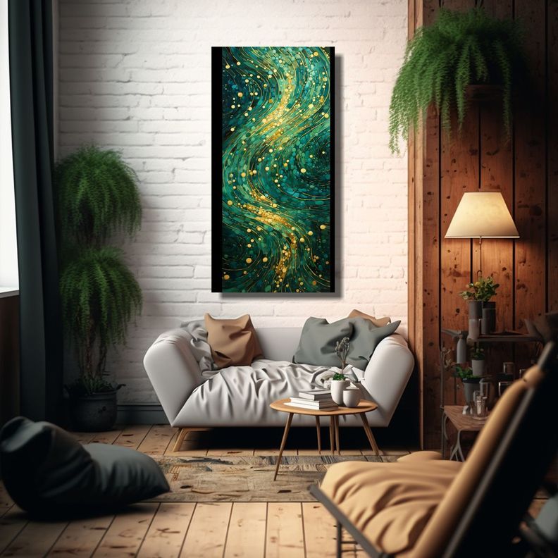 Pintura Decorativa Estilo Puntillismo Luminoso 50x100cm-2