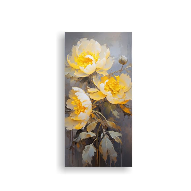 Arte De Pared Abstracción Original Amarillo 70x140cm-0