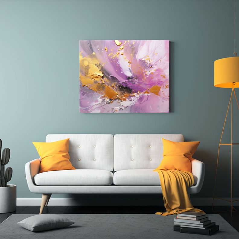 Lienzo Dibujo Figuras Con Salpicaduras De Pintura Al óleo E 40x30cm-2