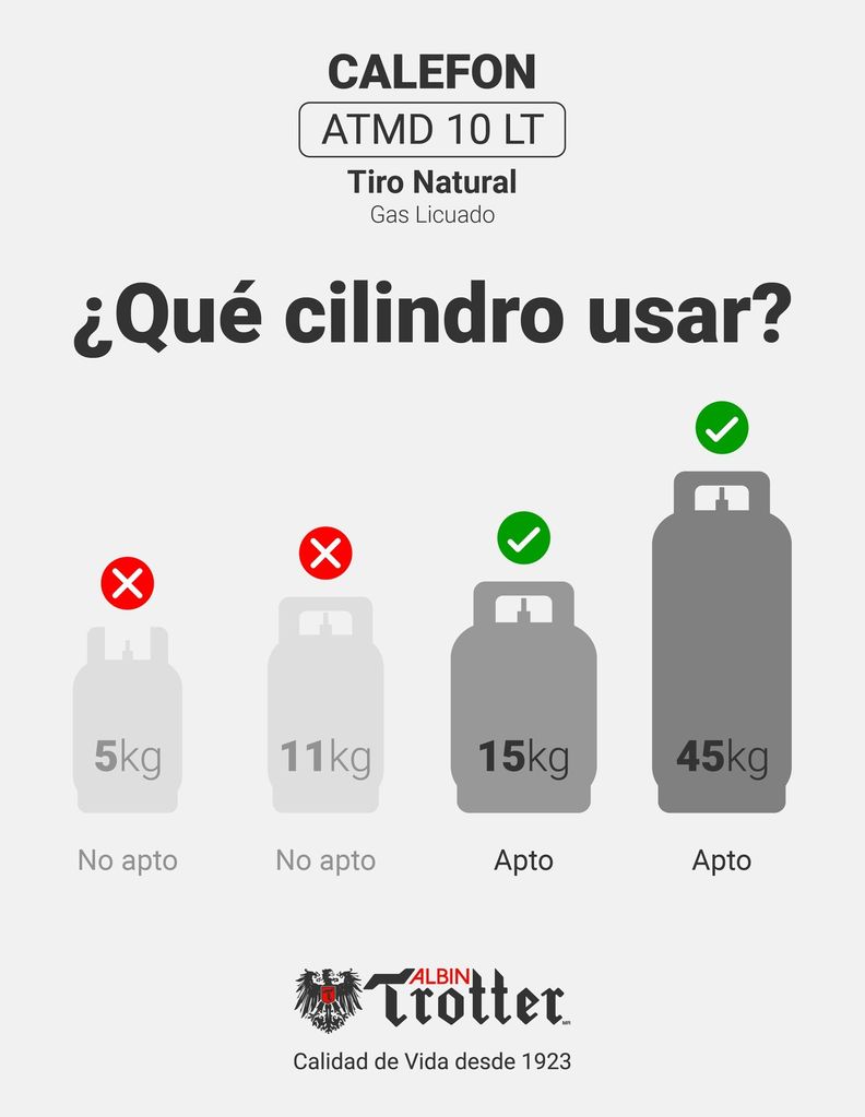 Calefont Tiro Natural 10 litros Gas Licuado-4
