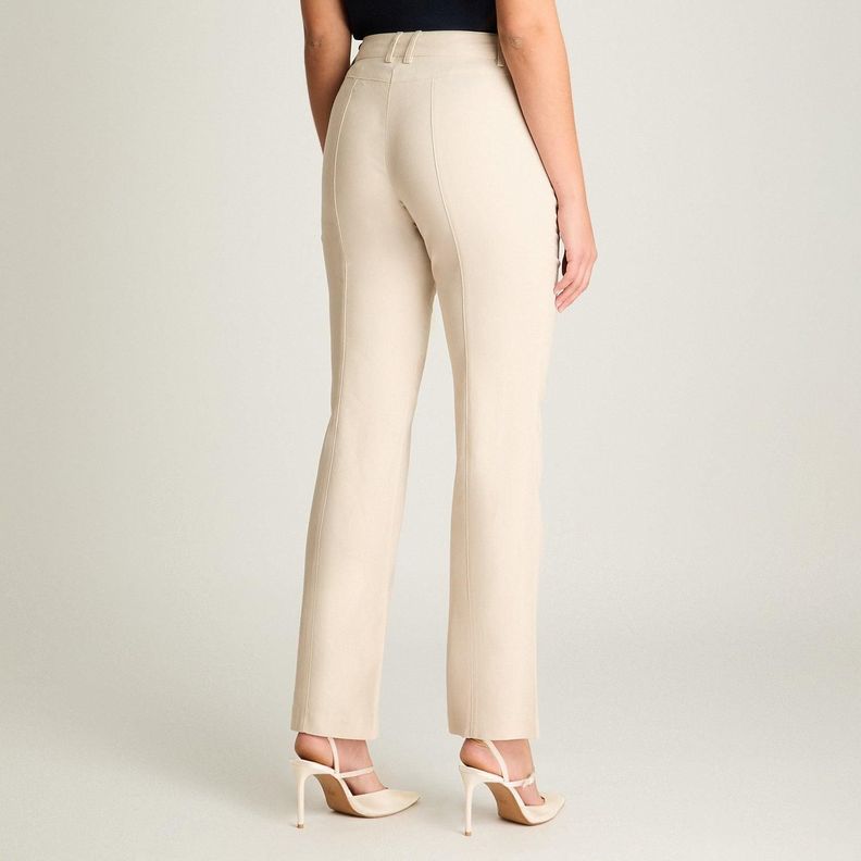Pantalón Formal De Lino Recto Arena-1