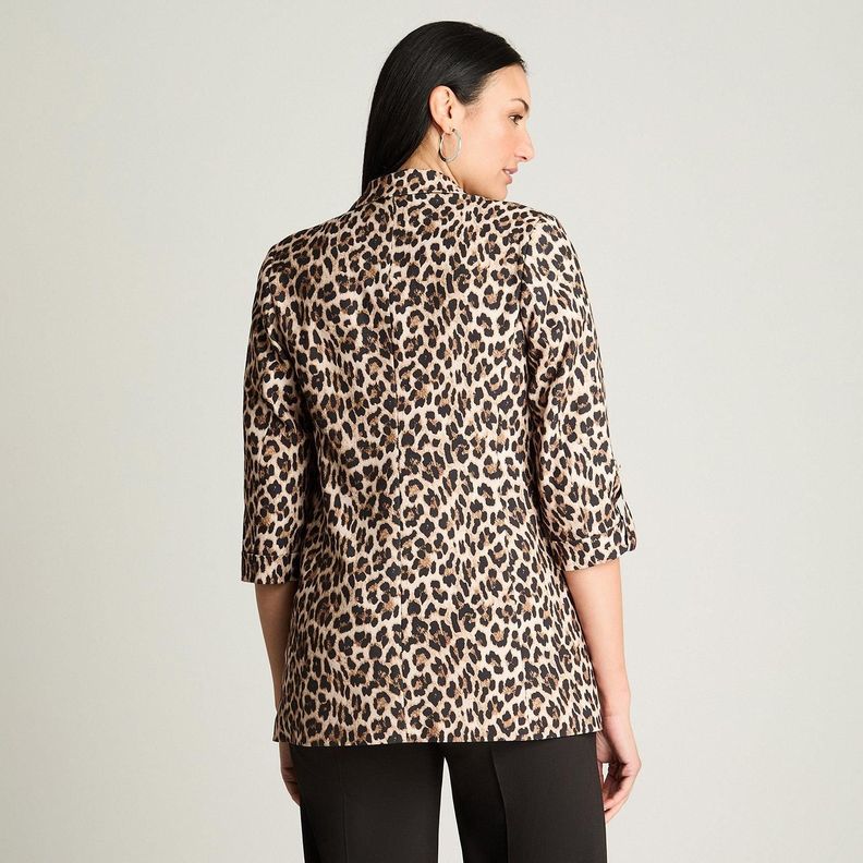 Blazer Manga Larga Roll Up Café-1