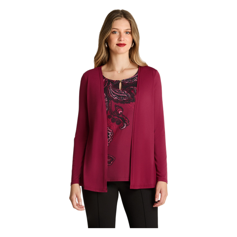 Polera Manga Larga Twin Set Burdeo-0