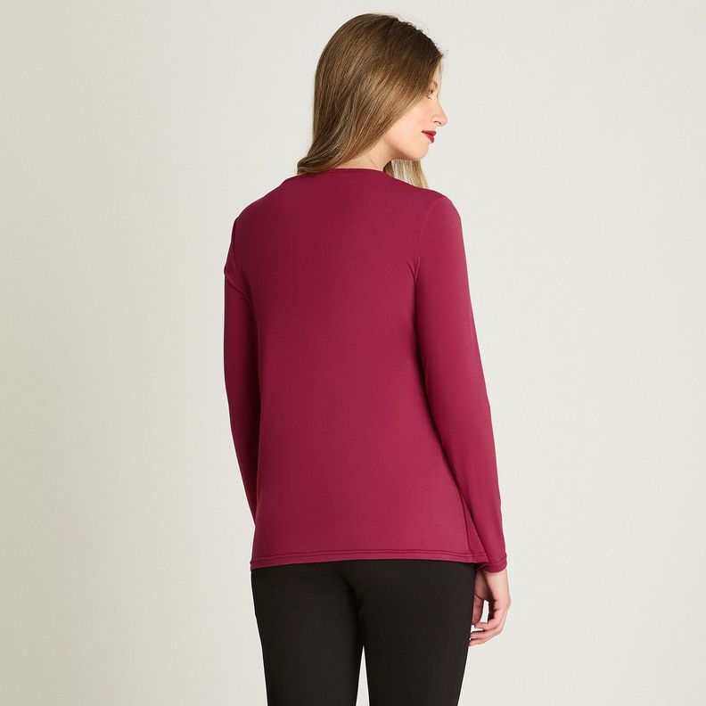 Polera Manga Larga Twin Set Burdeo-1