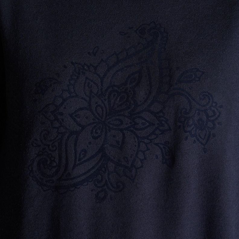 Polera Manga Larga Lanilla Print Frontal Azul-1