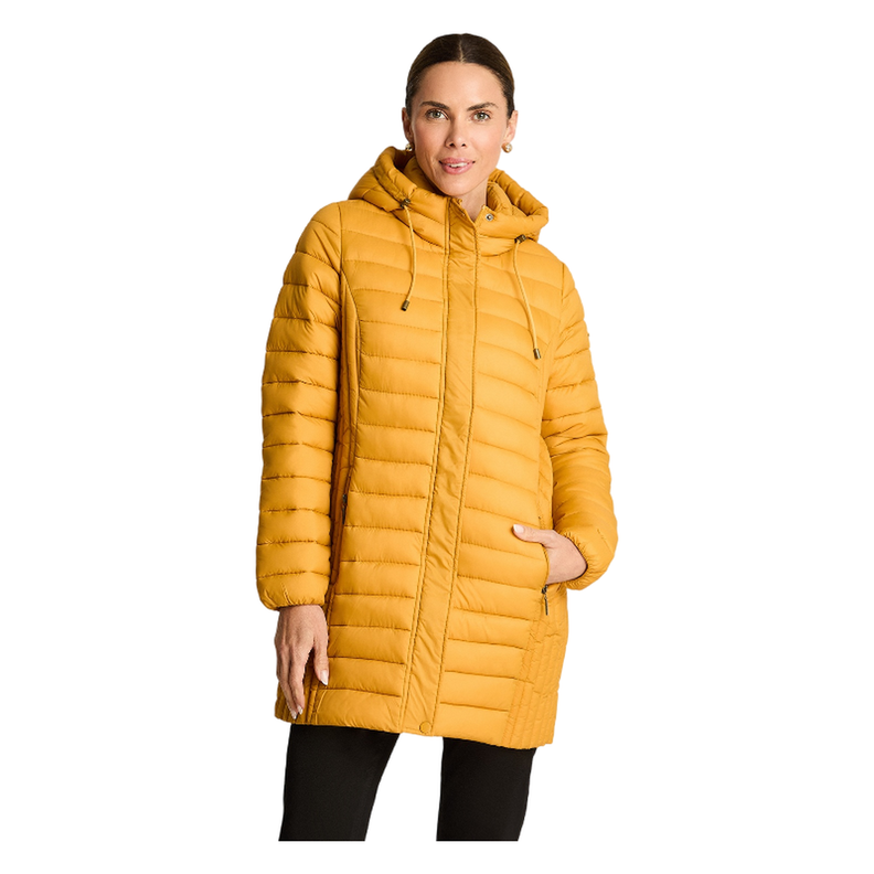 Parka Manga Larga Basica Larga Mostaza-0