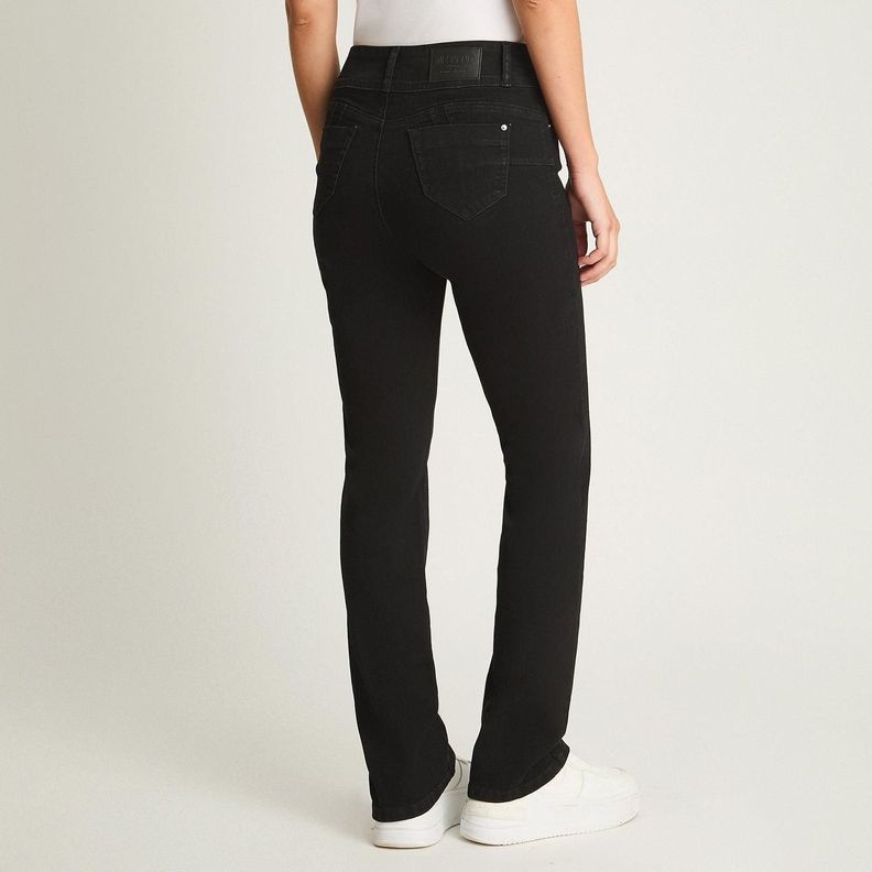 Jeans Recto 5 Bolsillos Push Up Negro-1