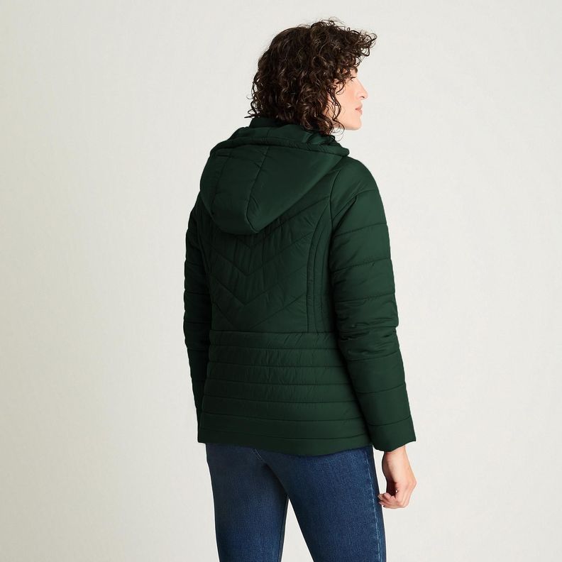Parka Corta Manga Larga Gruesa Verde-0