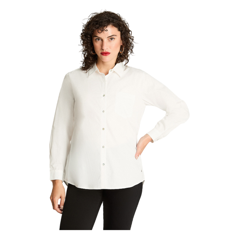 Blusa Manga Larga Algodón Basica Blanco-0
