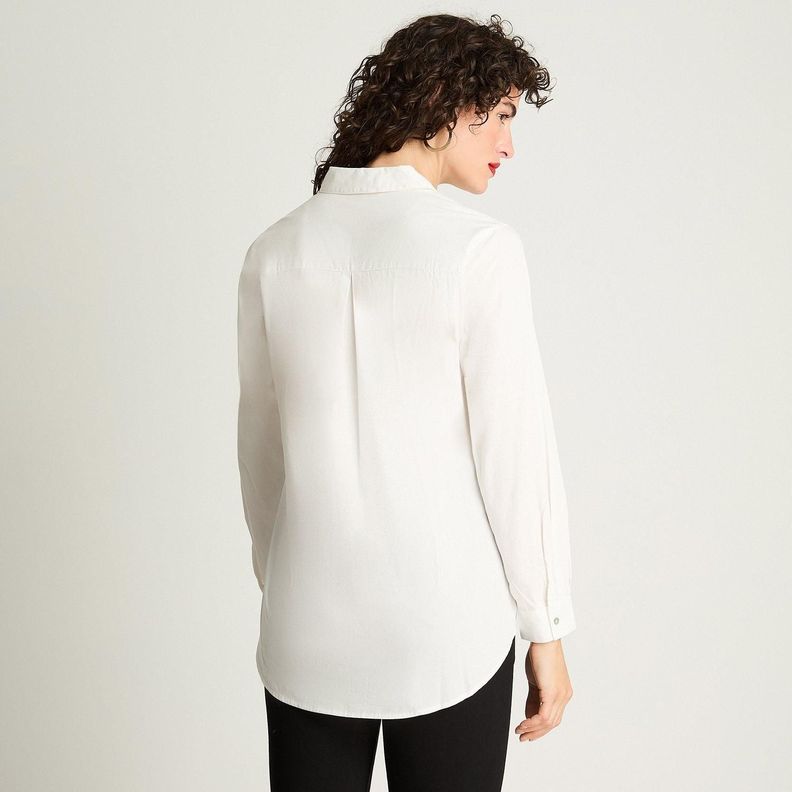 Blusa Manga Larga Algodón Basica Blanco-1