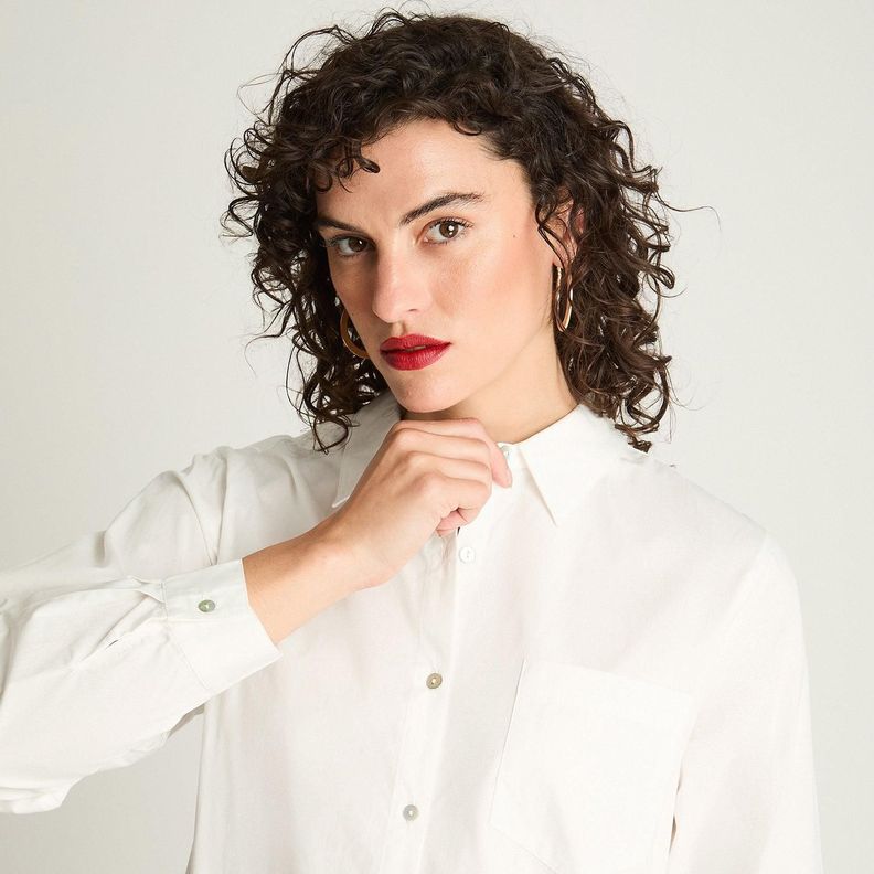 Blusa Manga Larga Algodón Basica Blanco-2
