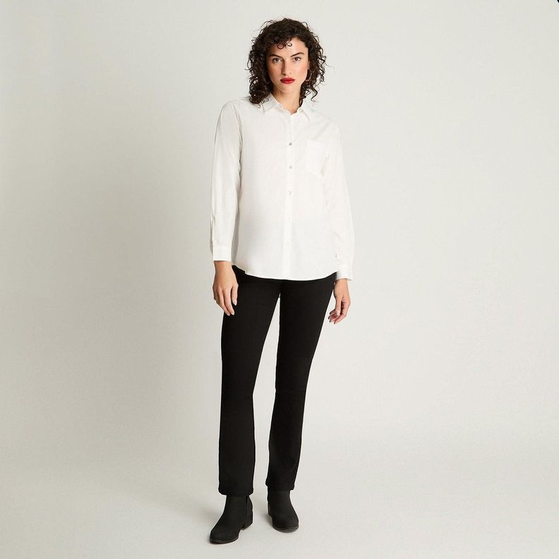 Blusa Manga Larga Algodón Basica Blanco-3