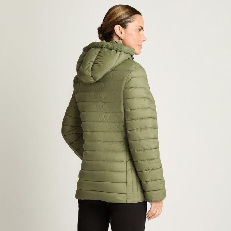Parka Manga Larga Basica Corta Verde-1