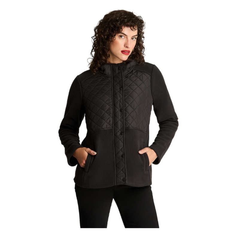 Polerón Manga Larga Polar Quilt Básico Negro-0