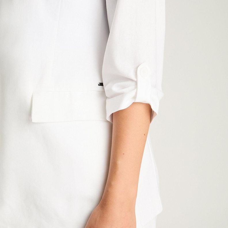 Blazer 3/4 Lino Manga Roll Up Blanco-2