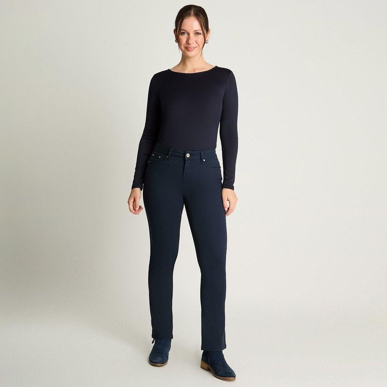 Jeans Recto 5 Bolsillos Azul-3