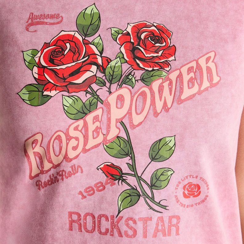 Polera Manga Corta Básica Acid Wash Rosado-2
