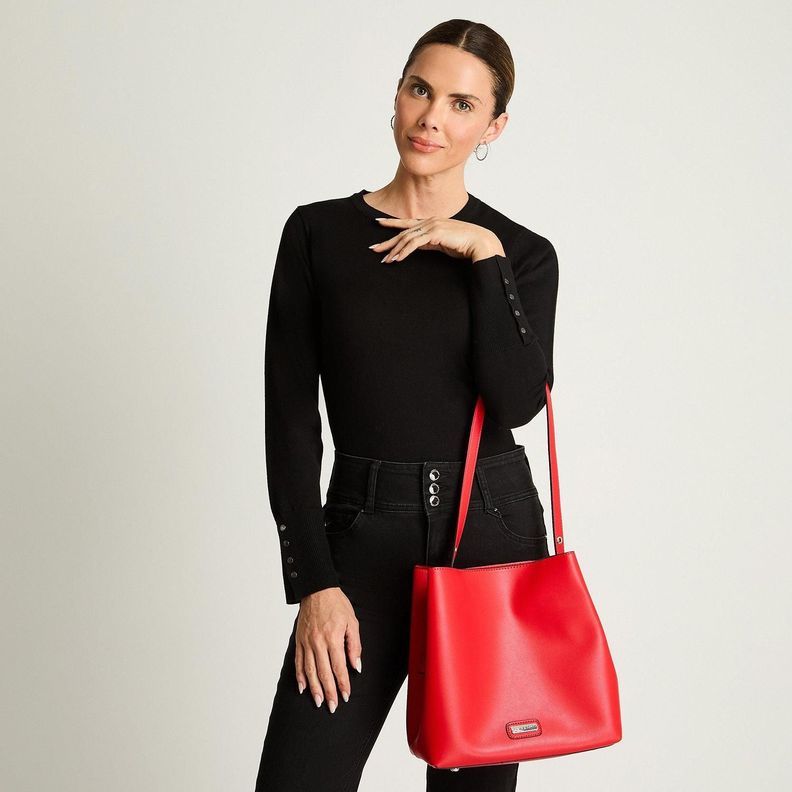 Cartera Rigida Con Un Strap Rojo-3