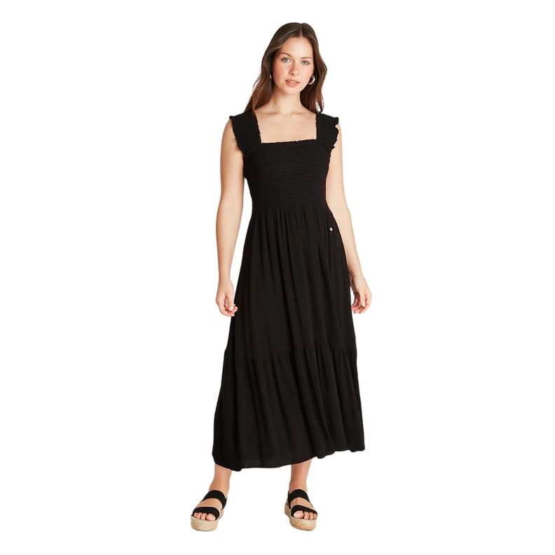Vestido Maxi Negro Sin Manga Tirantes-0