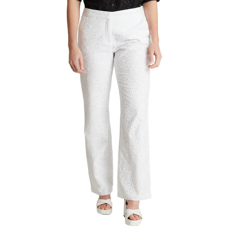 Pantalón Formal Broderie Blanco-0