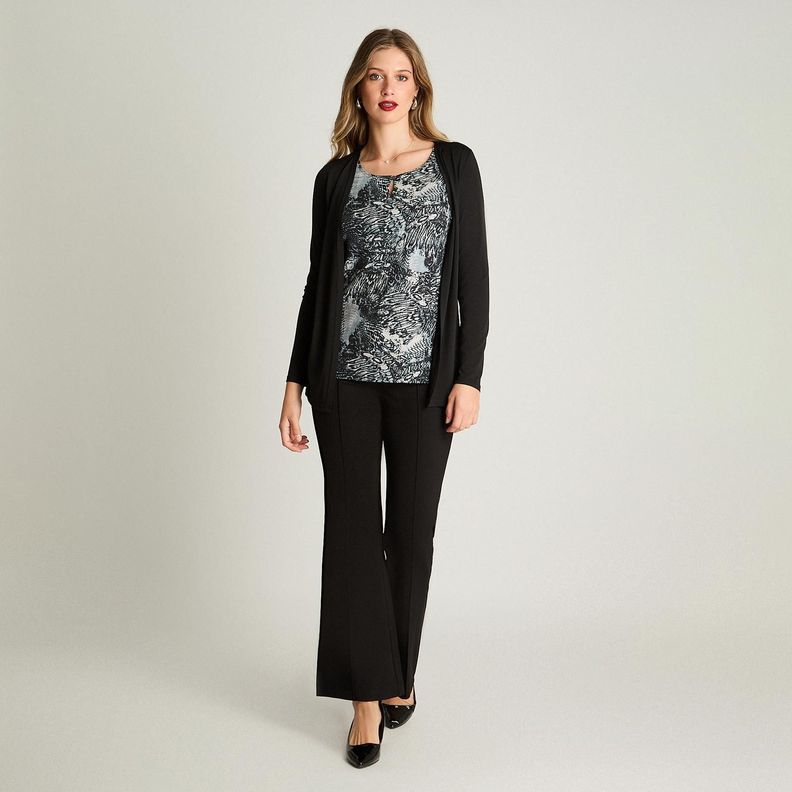 Polera Manga Larga Twin Set Negro-3