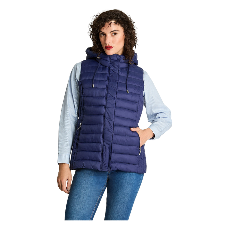 Parka Basica Sin Mangas Azul-0