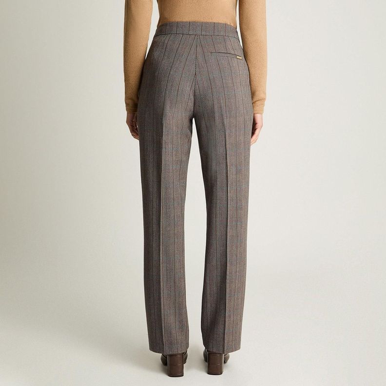 Pantalón Recto Con Un Botón Camel-1