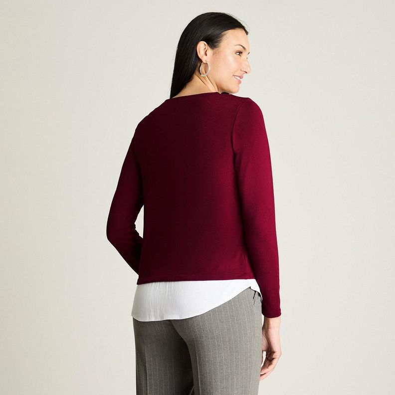 Polera Manga Larga Lanialla Twin Set Blusa Burdeo-1