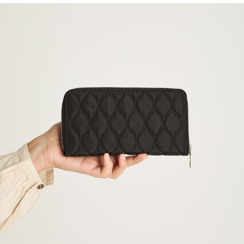 Billetera De Tela Con Quilt Negro-1