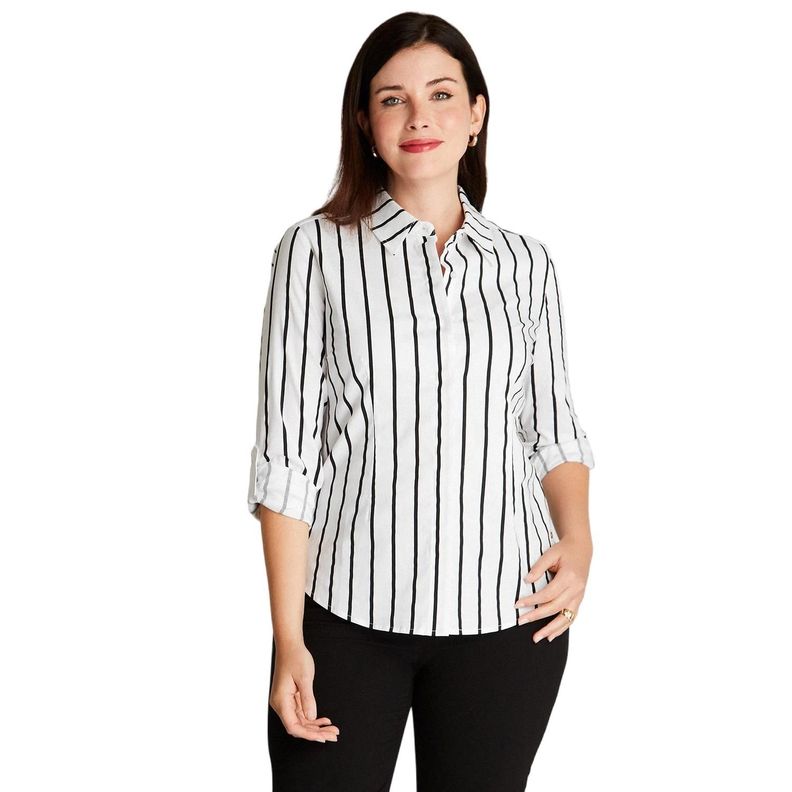 Blusa Negra Cuello Camisero-0