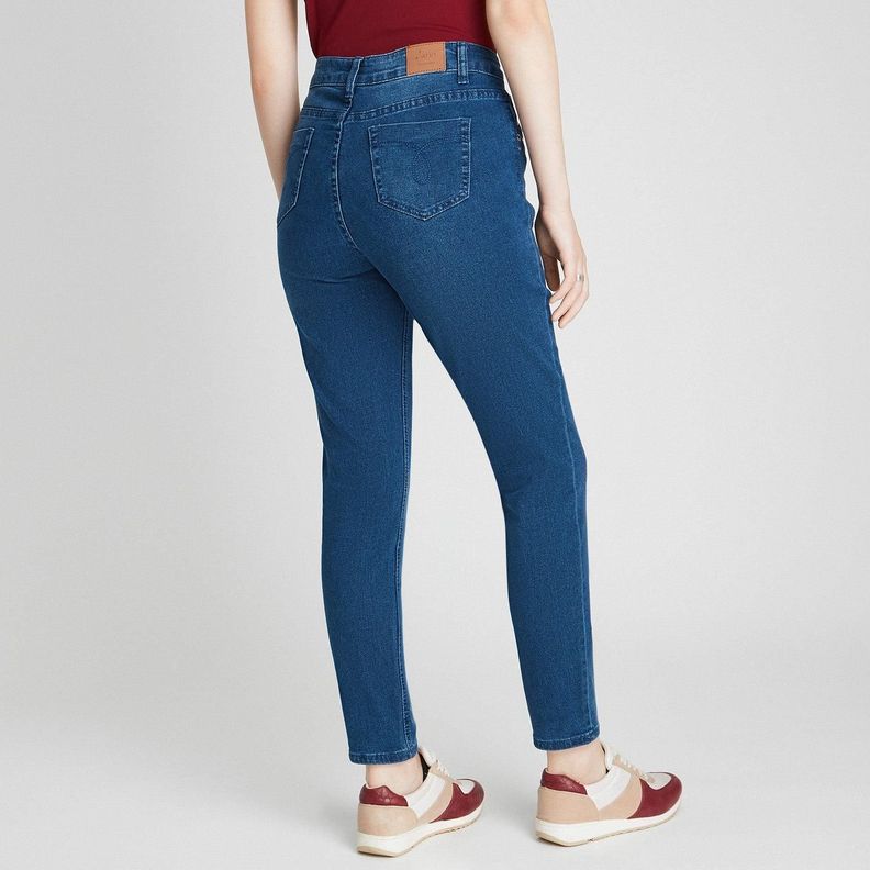 Jeans Pitillo Con Tachas Y Dobladillo En Basta-1