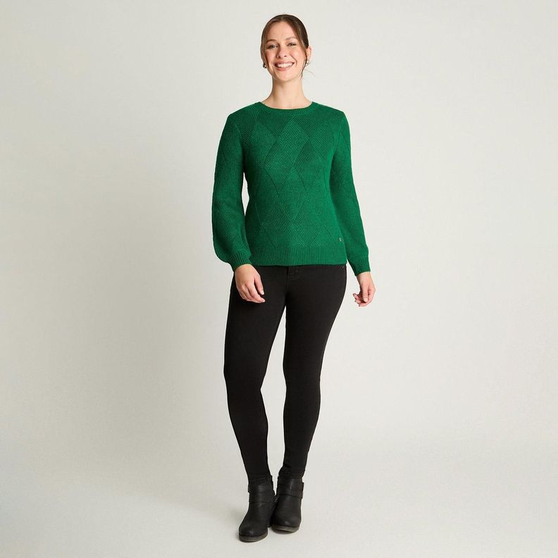 Sweater Manga Globo Rombos Verde-3