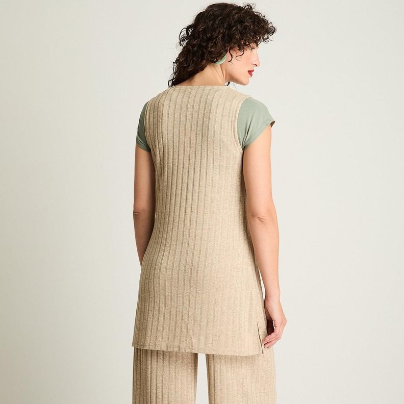 Tapado Sin Mangas De Lanilla Beige-1