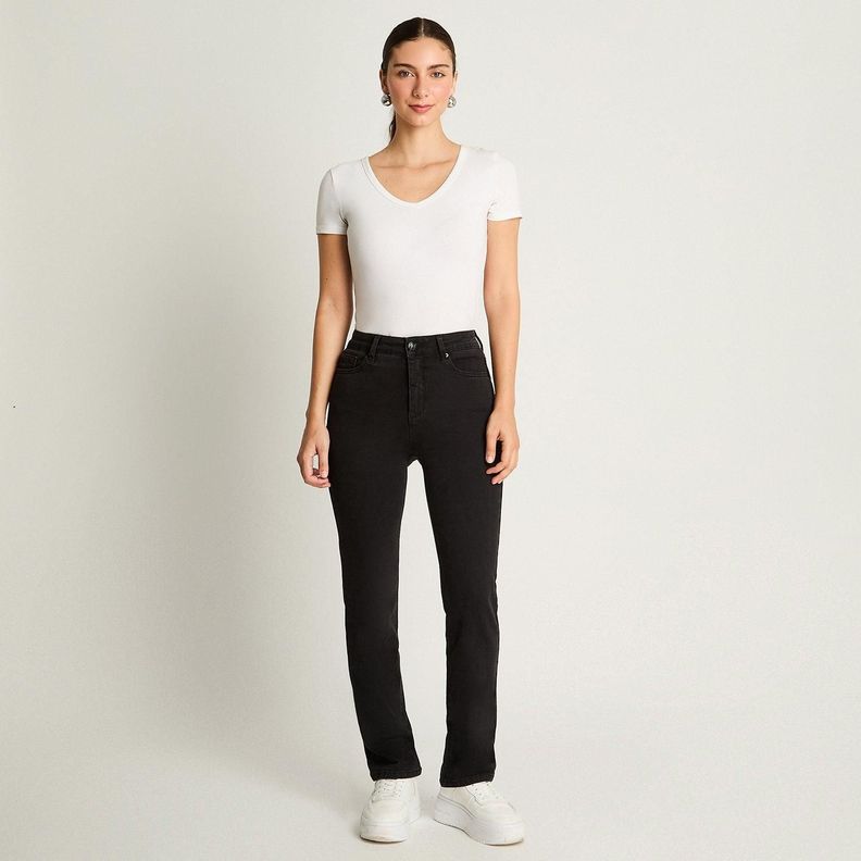 Jeans Recto 5 Bolsillos Negro-3
