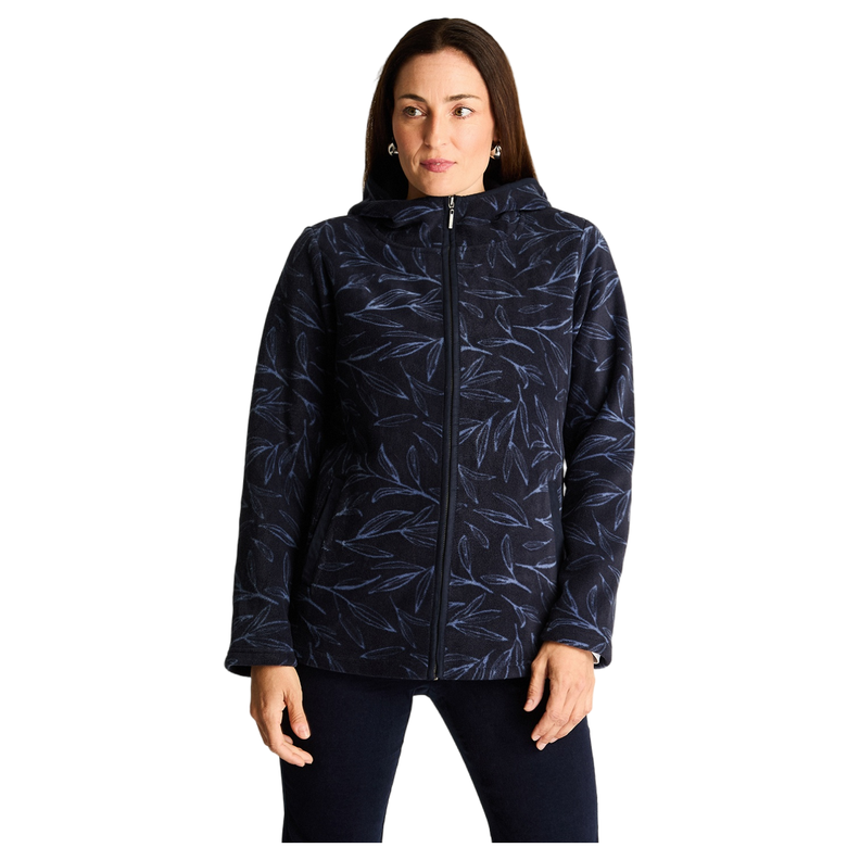 Polerón Polar Estampado Con Detalles En Suede Azul-4