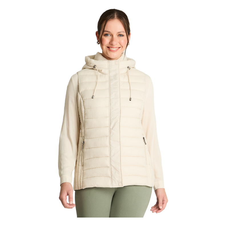 Parka Basica Sin Mangas Beige-0