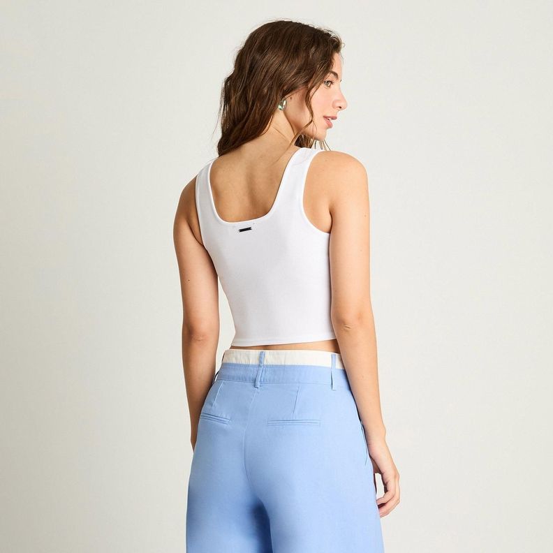 Polera Tipo Corset Sin Mangas Blanco-1