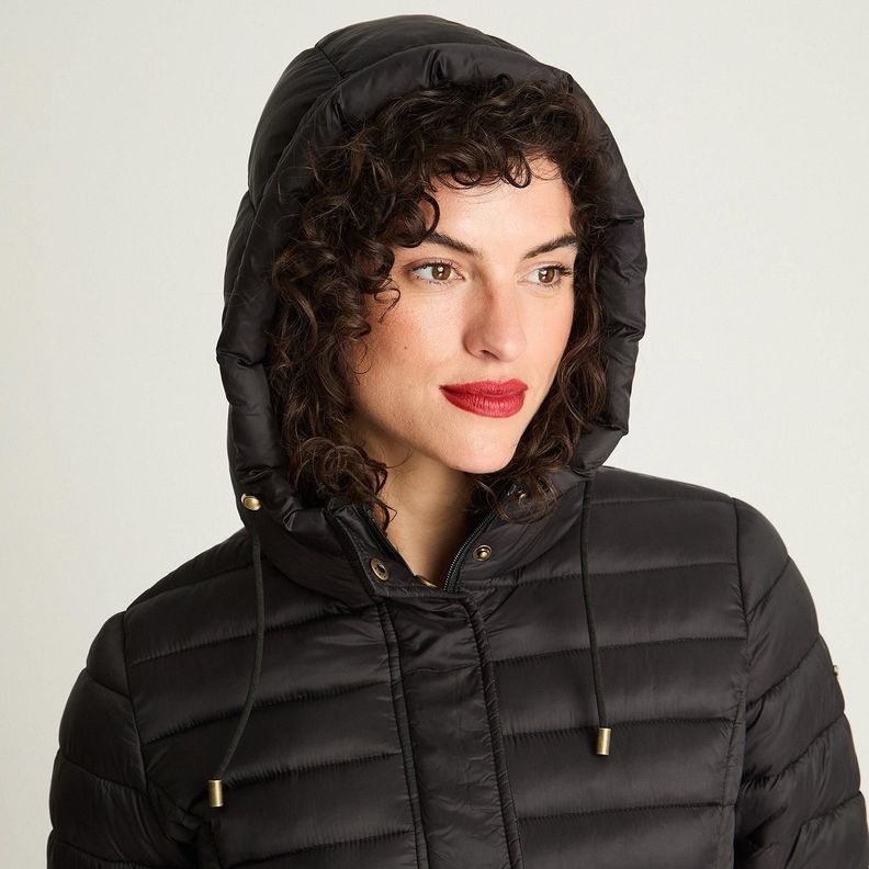 Parka Manga Larga Basica Corta Negro-2