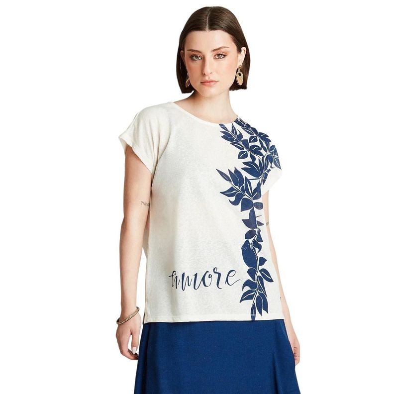 Polera Crudo Manga Kimono Cuello Redondo-0