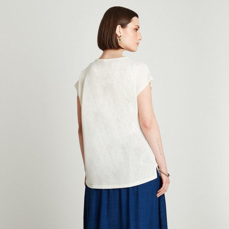 Polera Crudo Manga Kimono Cuello Redondo-1