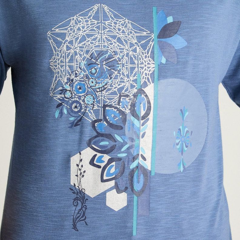 Polera Manga Larga Print Frontal Indigo-2