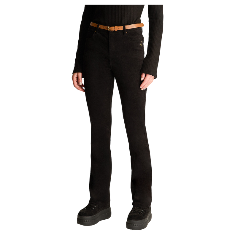 Pantalón De Cotele 5 Bolsillos Con Cinturón Negro-4