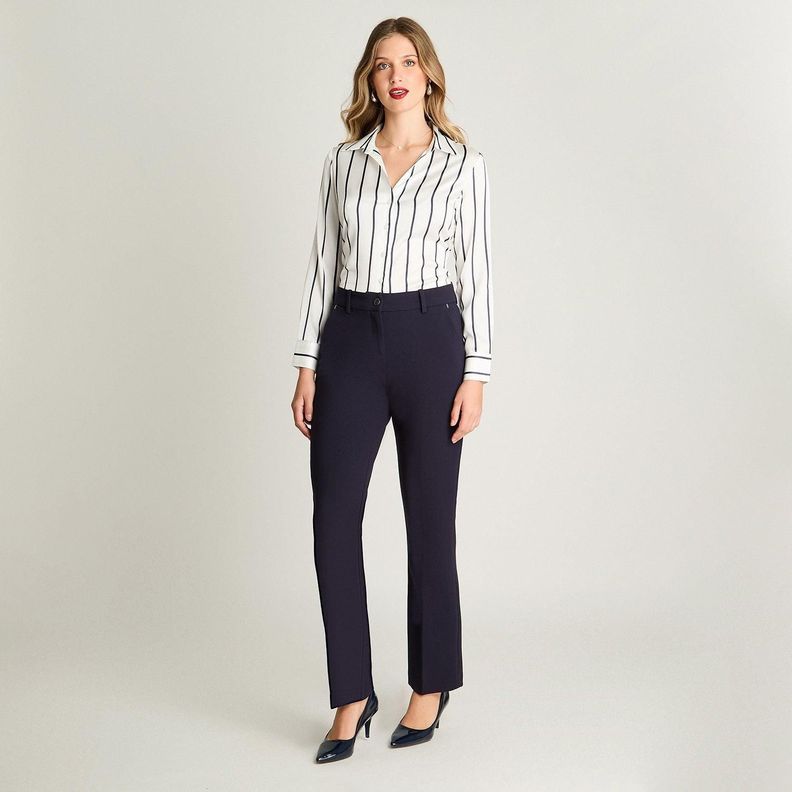 Pantalón Formal Recto Azul-3