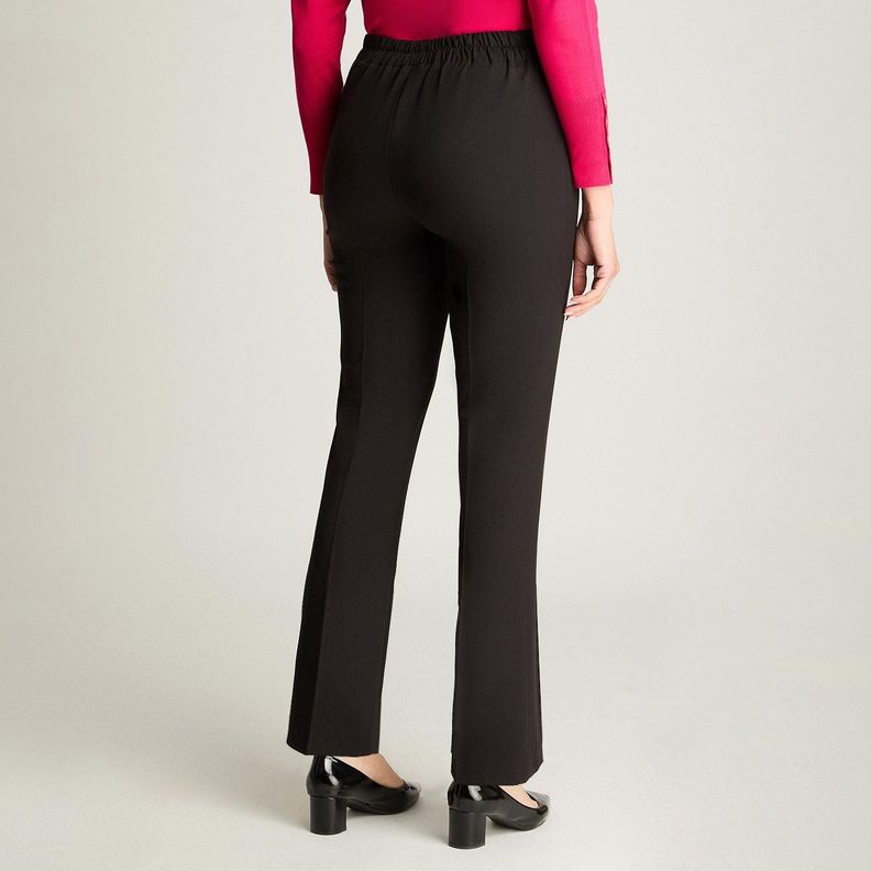 Pantalón Recto Con Pretina Trasera Elasticada Negro-1