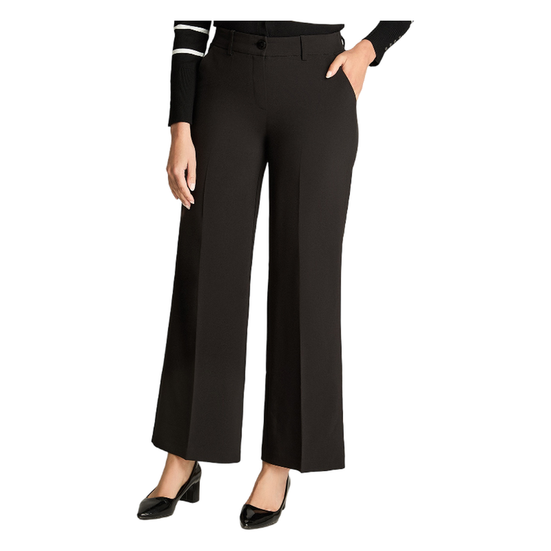 Pantalón Sastrero Pretina Elásticada Negro-0