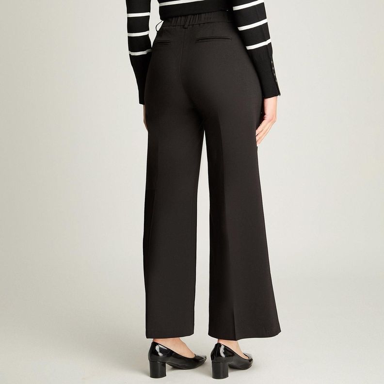 Pantalón Sastrero Pretina Elásticada Negro-1