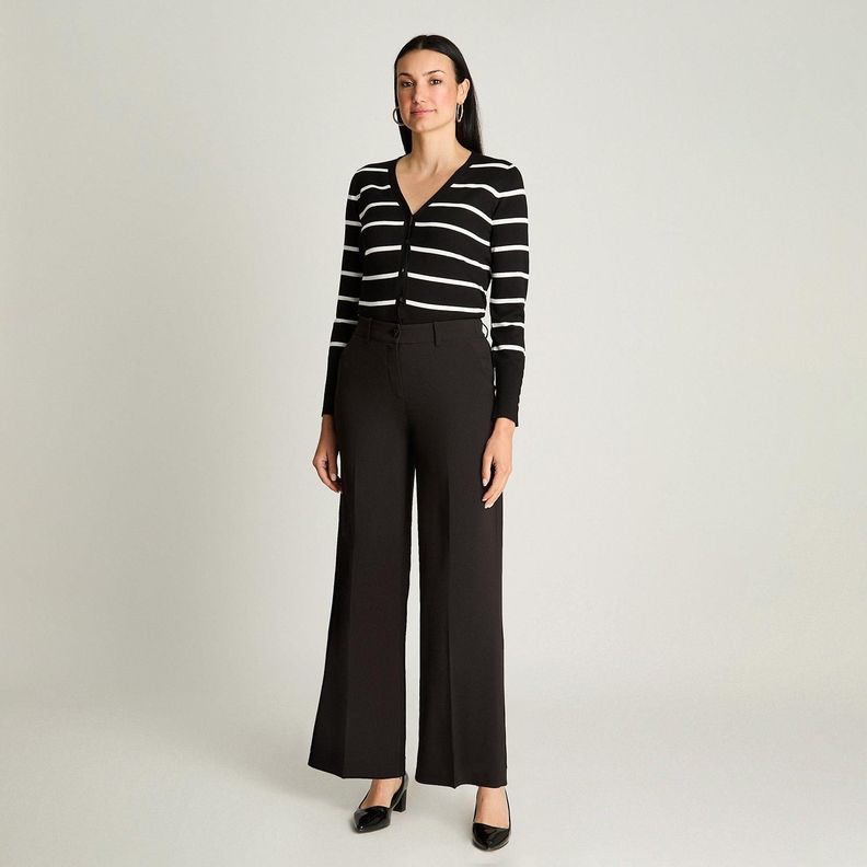 Pantalón Sastrero Pretina Elásticada Negro-3