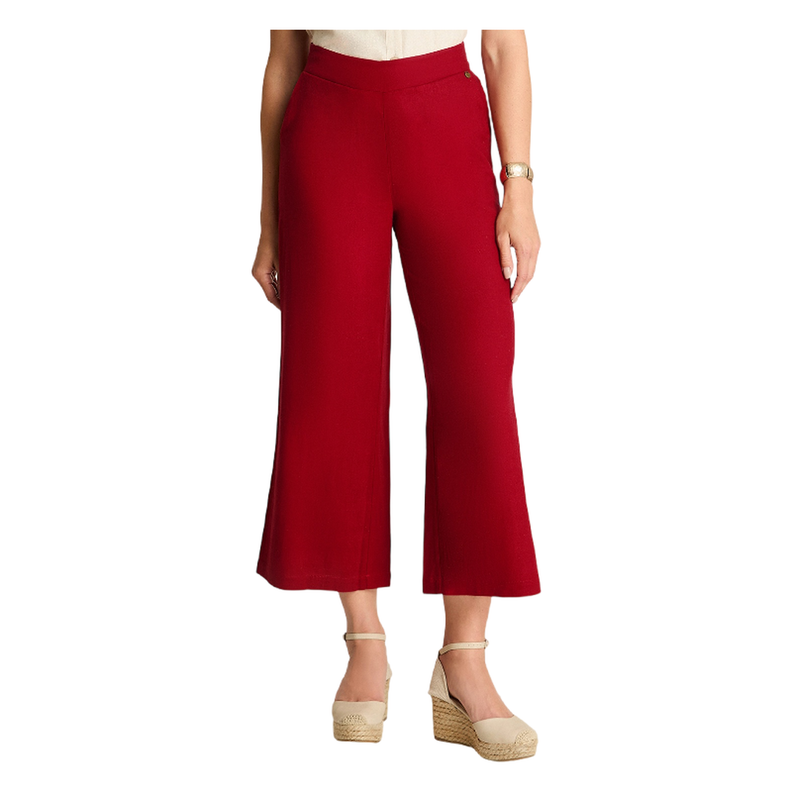 Pantalón Palazzo Medio Elástico Rojo-0