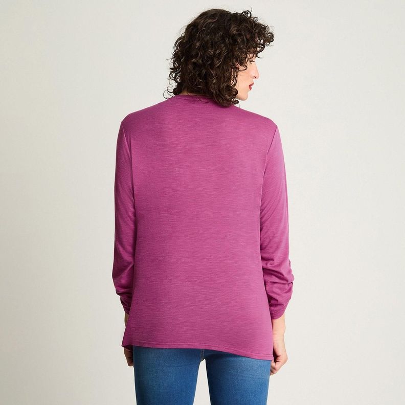 Polera Manga Larga Cuello Mao Magenta-1