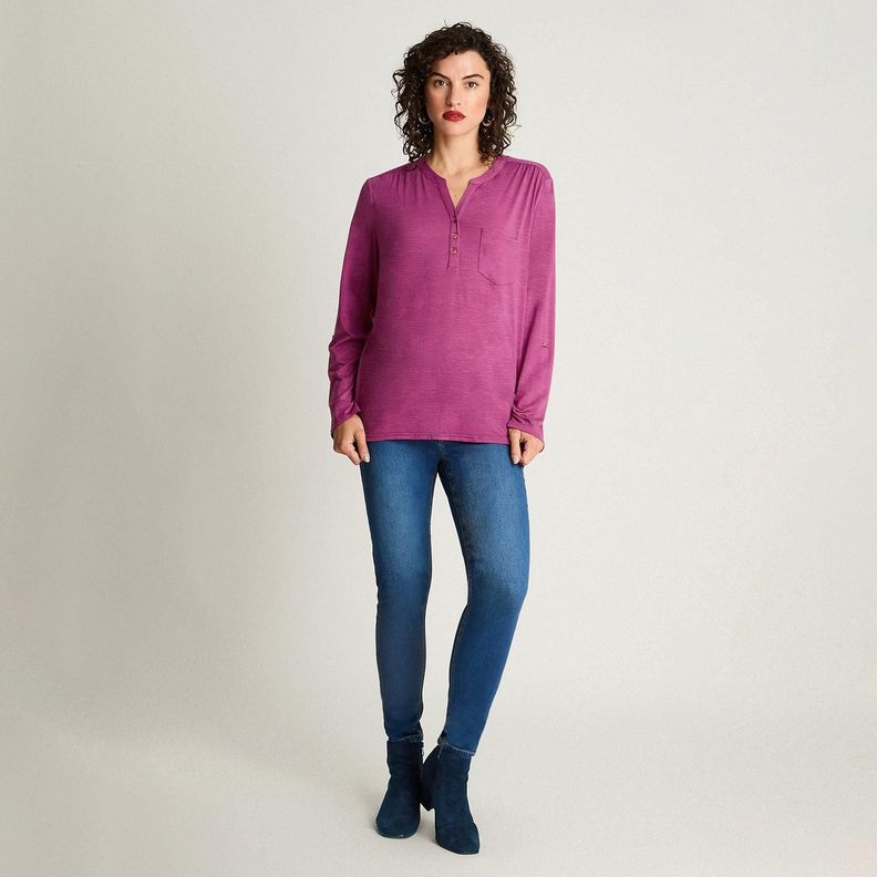 Polera Manga Larga Cuello Mao Magenta-3